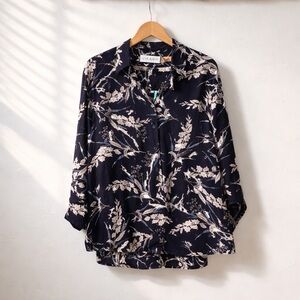 Chaus Size 18 2 pc. Leaf Print Midi Length Polyester Dress